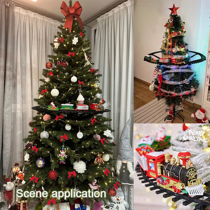 Battery Operated Railway Train with Sound & Light – Electric Christmas Tree Top Star Track Toy for Kids