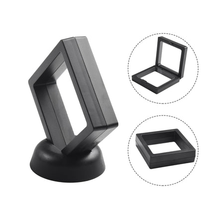 3D Floating Jewelry & Coin Display Frame – Clear Stand for Rings, Pendants, and Gemstones