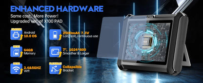 XTOOL X100 PADS Car Key Programmer & Generator – All-System PIN Code Reader, CANFD DOIP FCA V2.0 Automotive Diagnostic Scanner