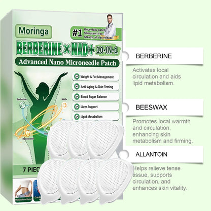 Berberine NAD+ 10-in-1 Microneedle Patch - Advanced Nano Microdart Daily Body Care Patch