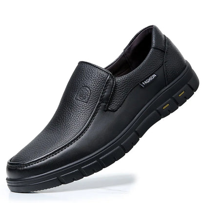 Genuine Leather Handmade Men's Shoes – Casual Loafers, Breathable Slip-On Walking Sneakers for Outdoor Wear