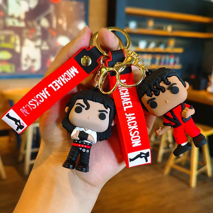 Michael Jackson Music Idol Keychain - Miniature Doll Pendant Key Ring Accessory