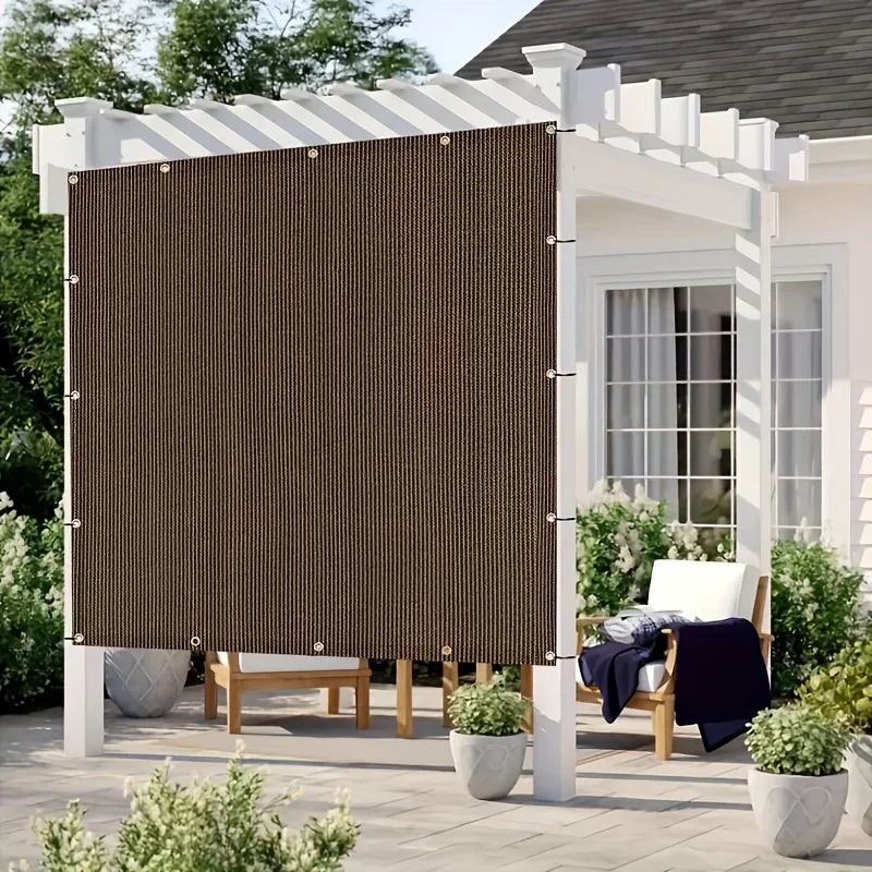 Durable Brown UV Protection Canopy Sun Shade Net – Outdoor Waterproof Shade Cloth for Travel, Picnic, Garden & Pool Use (Multiple Sizes)