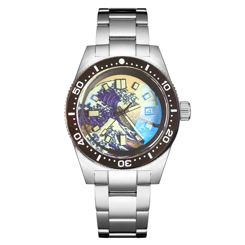 Tandorio 41mm 62MAS Automatic Diver's Watch – NH35A, 300M Water Resistance, Ceramic Bezel, Green Lume, Sapphire Glass