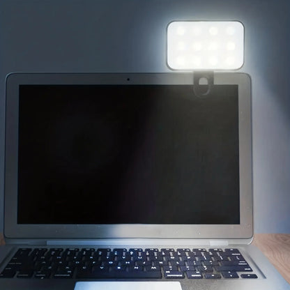 Portable Mini Selfie Fill Light - Rechargeable 3-Mode Clip-On LED Light for Phone & Computer