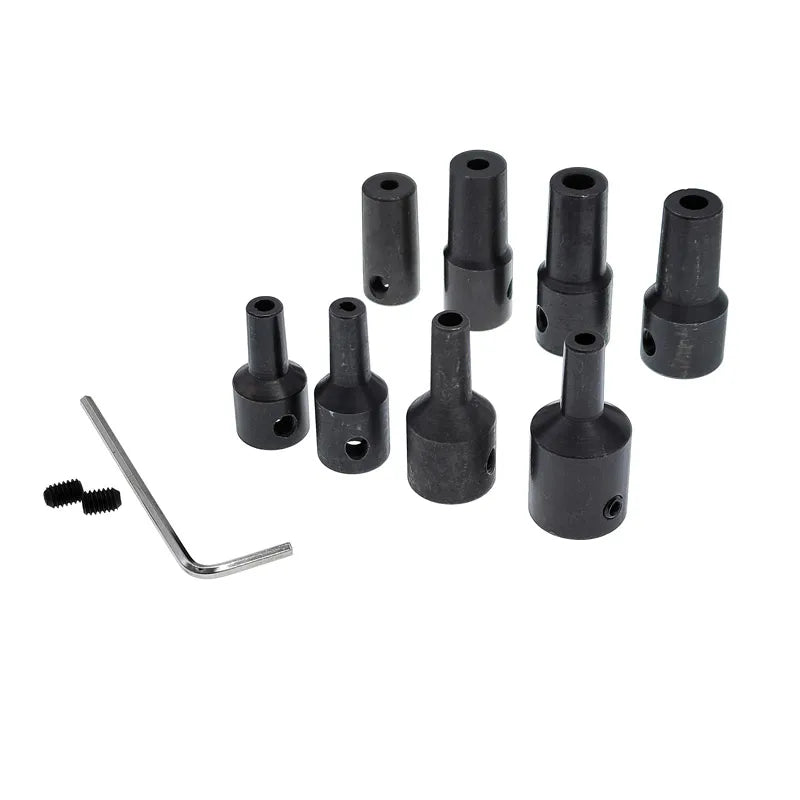 JT0 B10 B12 Adapter Connecting Rod – Steel & Copper Drill Chuck Shaft Sleeve, 4mm to 12mm Coupling