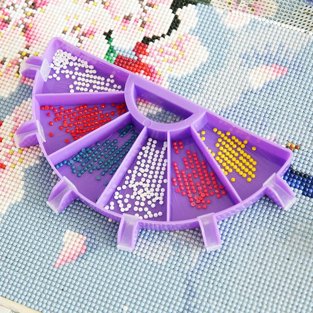 Diamond Painting Tray Kit: 6-Grid Palette with Large Capacity Drill Plate - Art Beading and Cross Stitch Tools