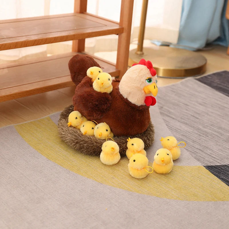 Swan & Chick Family Plush Toy — Lifelike Mother and Baby Stuffed Animals with Nest for Kids
