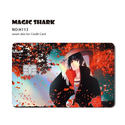 2025 Naruto Anime Holographic Laser Sticker – Shiny Film Card Skin Cover for Debit & Credit Cards