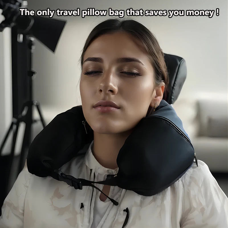 Multifunctional Neck Pillow Crossbody Bag – Unisex Travel Pack for Students, Convenient and Space-Saving Design