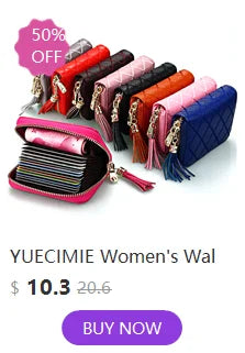 YUECIMIE Super Slim Leather Wallet – Genuine Mini Credit Card Holder, Thin Soft Purse for Men