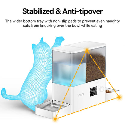 ROJECO 2-in-1 Automatic Pet Feeder & Water Fountain – 8.5L Dog Food Dispenser