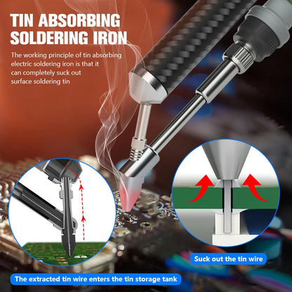 T12A Desoldering Station – Suction Tin Gun & Hot Air Gun with STM 32 Control for Precision Soldering Work