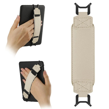 Leather Tablet Hand Strap - Universal Anti-Slip Anti-Drop EReader Holder for Kindle iPad Kobo Lenovo Sony & More