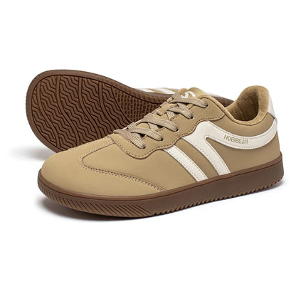 HOBIBEAR Wide-Toe Unisex Sneakers — Faux Leather with Faux Fur Lining, Casual Retro Lace-Up Shoes for Men & Women