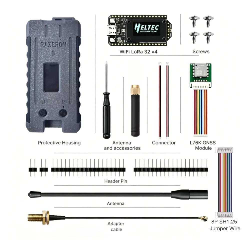 Meshtastic MeshCore Heltec V4 Enclosure Case - 863–928MHz LoRa IoT Node Housing with WiFi, BLE & GPS Support