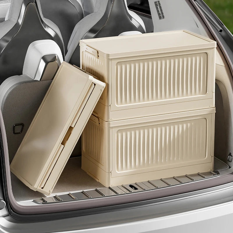 Folding Storage Box – Multifunction Foldable Plastic Organizer with Lid for Household Supplies