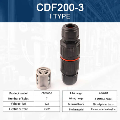 IP68 Waterproof Wire Connector Junction Box – 2/3/5 Pin Quick Push-In Terminal for 4-10mm Outdoor Cables