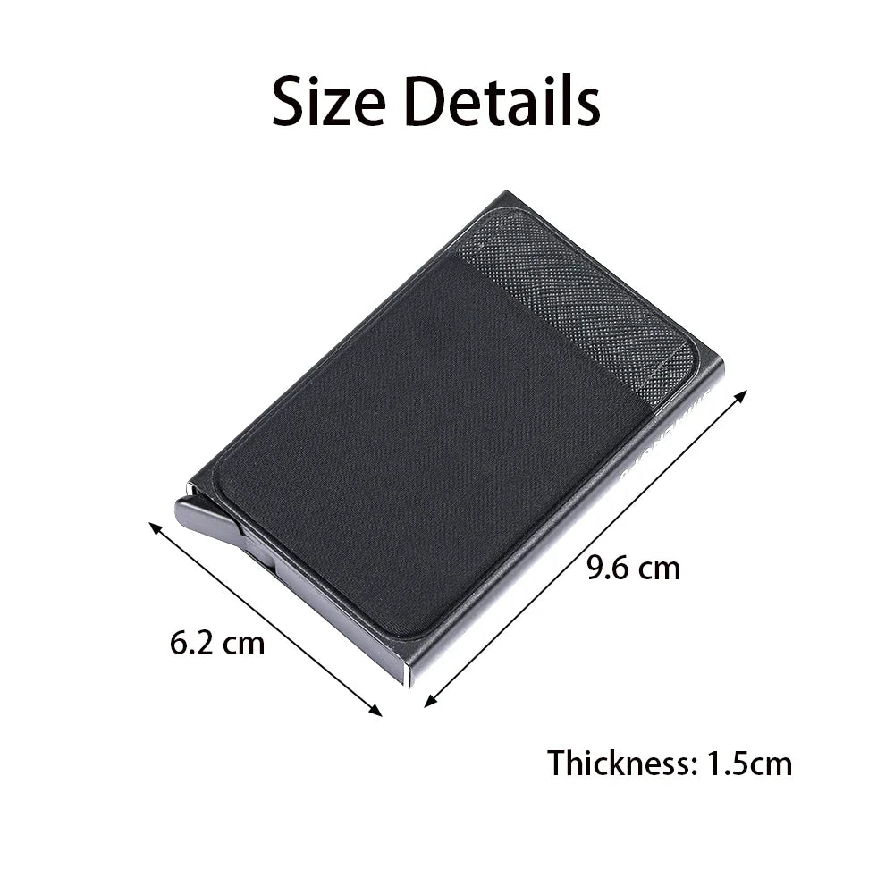 Automatic Flip Card Holder Sleeve — Large Capacity Metal Wallet with 12 Slots, Anti-Theft Credit Card Case for Men
