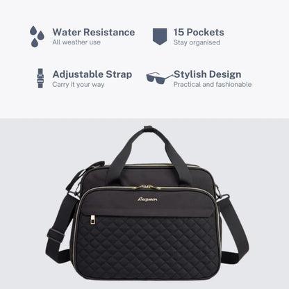 Baby Crossbody Nappy Bag – Large Diaper Tote with Wide Opening, Travel Messenger Shoulder Bag for Moms