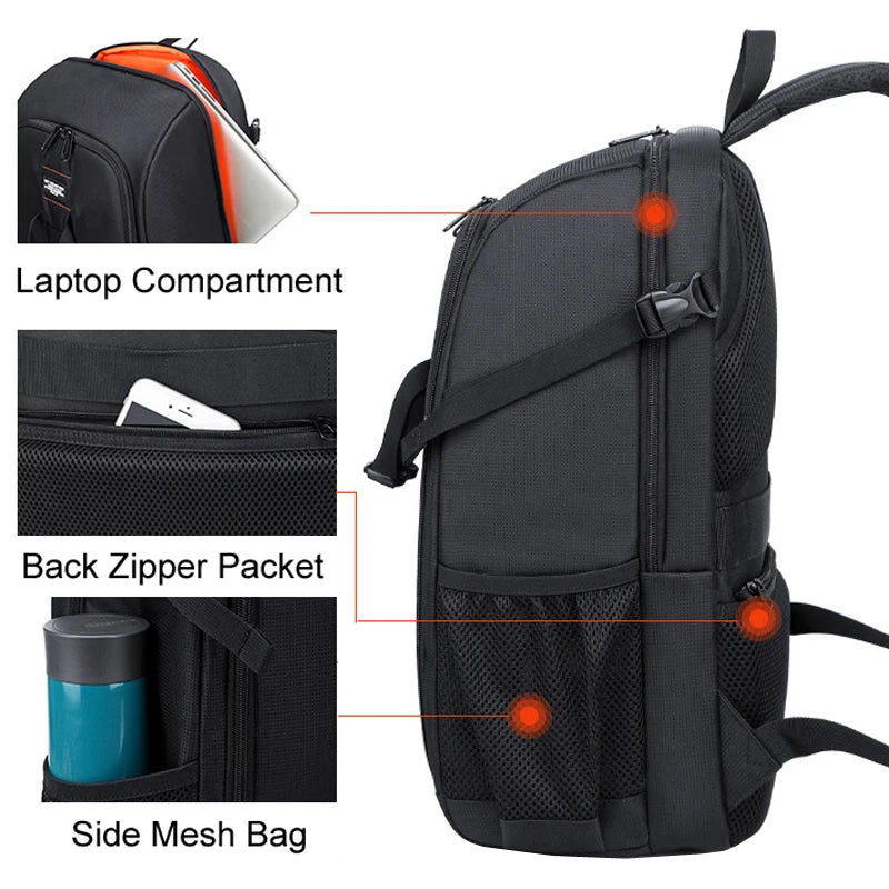 Large Waterproof Camera Backpack — DSLR & Video Tripod Bag with Rain Cover for Canon, Nikon, Sony, Pentax