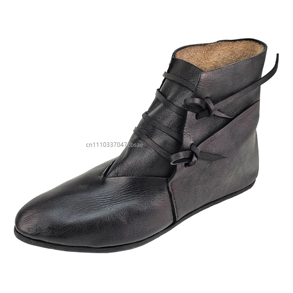 Men’s Renaissance Cosplay Boots - Retro Medieval Pirate Lace-Up Ankle Shoes