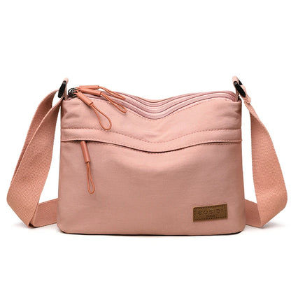 Women's Large Capacity Nylon Crossbody Bag - Spacious 3-Pocket Shoulder Purse for Shopping & Daily Use