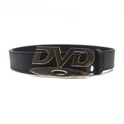 Unisex Vintage DVD Buckle Belt – Nostalgic Design Waist Strap for Jeans, Casual Fashion Belt for Men & Women
