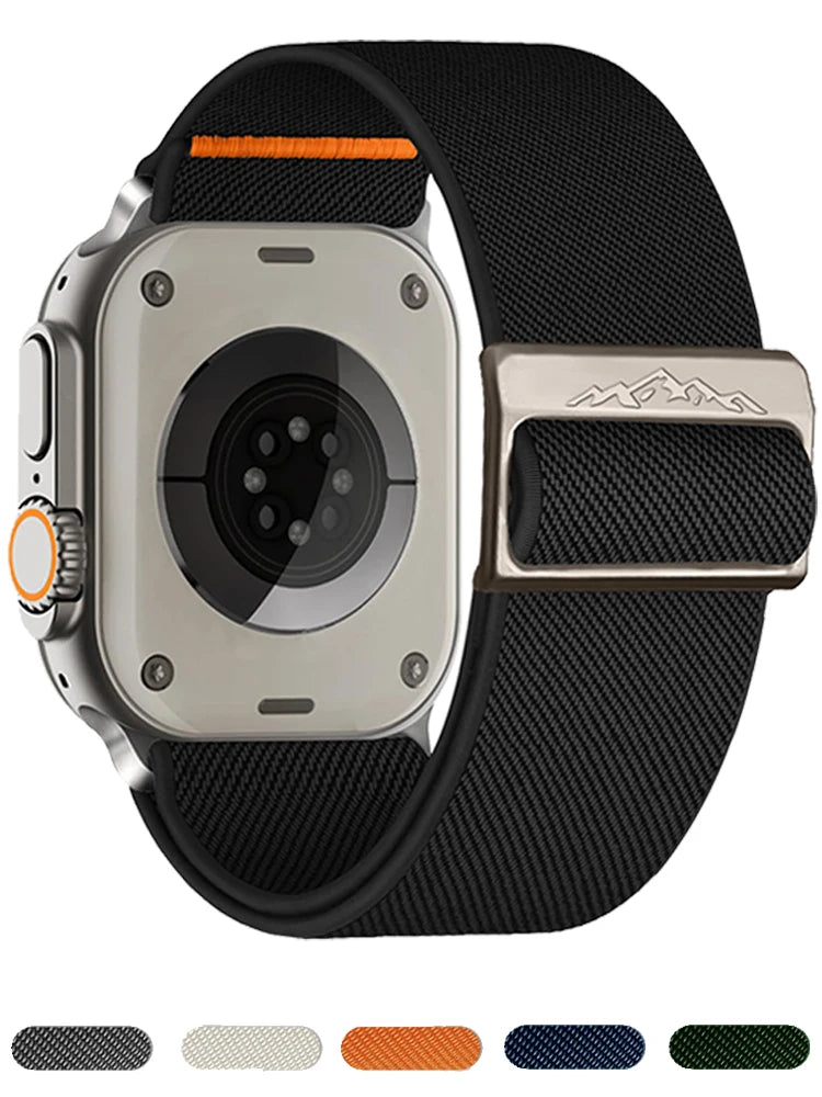 Nylon Strap for Apple Watch Band – Compatible with iWatch Series 9, 8, 7, SE, Ultra 2, 44mm-49mm, Watchband Accessories