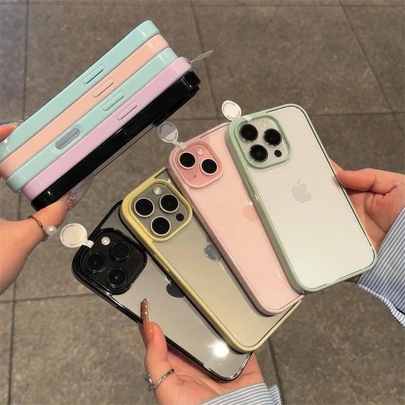 Luxury Clear Acrylic Phone Case for iPhone 11–17 Pro Max - Transparent Candy Bumper Protection Cover
