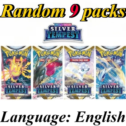 9 Pack Pokémon Trading Cards Set - English Booster Packs with Bright Stars, Prismatic Evolutions and Paldean Fates Gift Collection