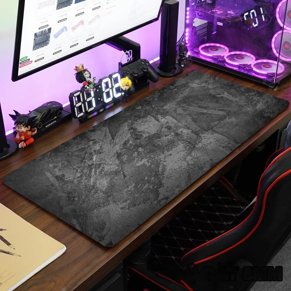 900x400mm XXL Large Desk Mouse Pad – Grey Gaming Keyboard Mat with Overlock Edge, Anti-Slip Computer Desk Mat Accessories