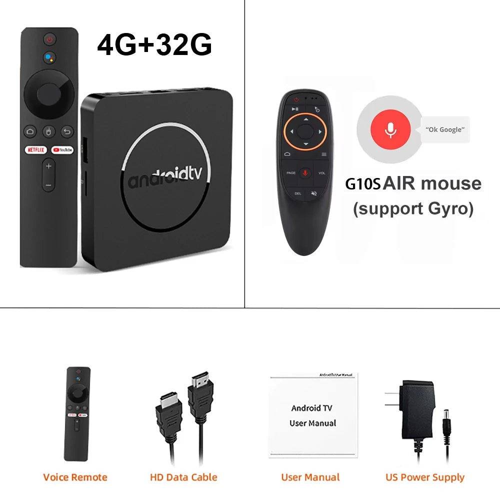 Q10 Android 14 TV Box – Allwinner H313 8K Media Player with 64GB/128GB ROM, Dual WiFi 2.4G&5G, Voice Control Set-Top Box