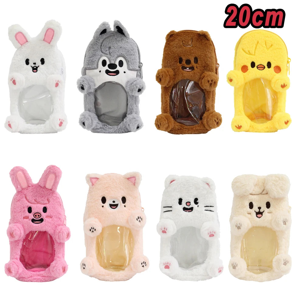 310style Skzoo Plush Pencil Case – Kawaii Kpop Stray Wolf Stuffed Animal Toy, Cartoon Plush Doll for Kids Gift