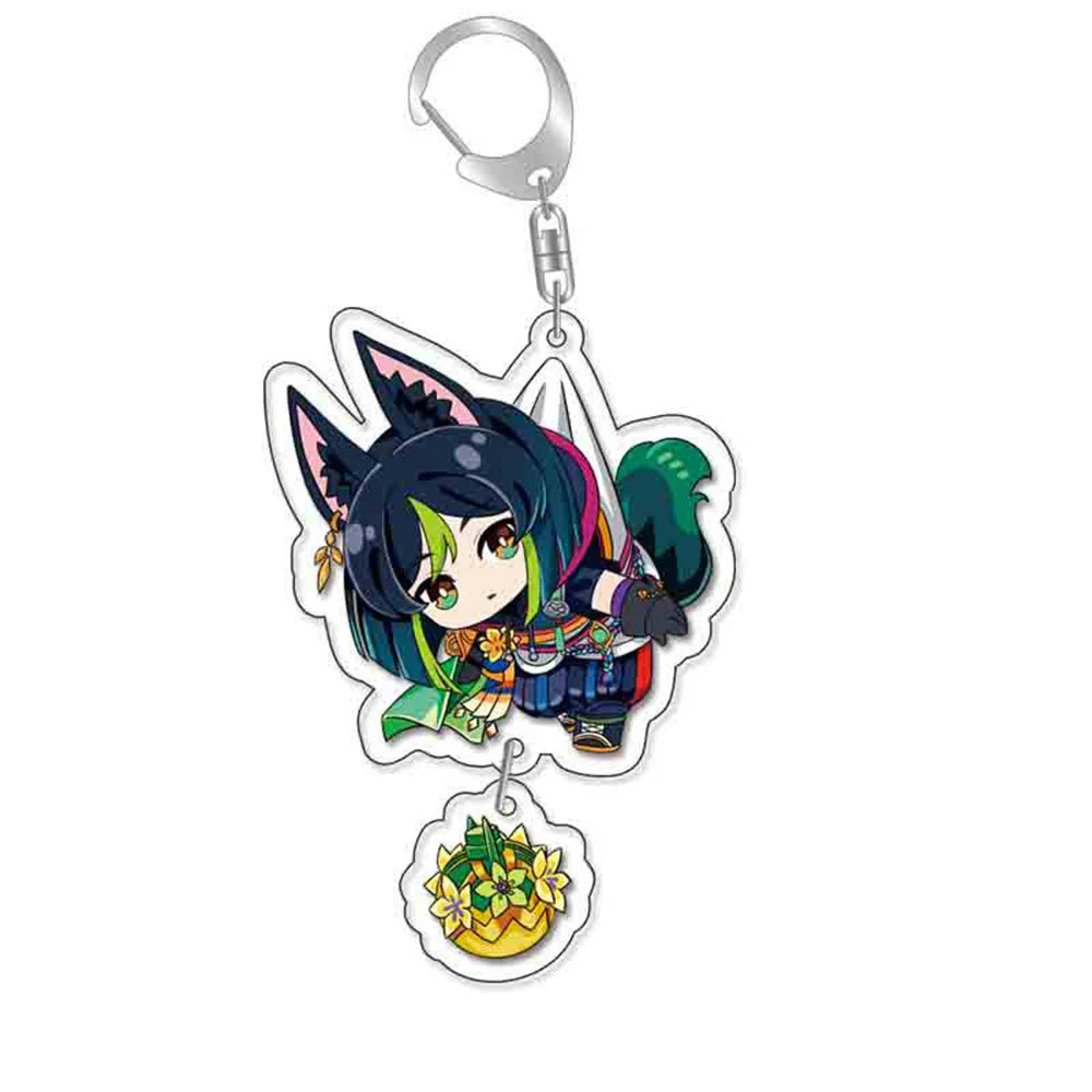 Anime Game Keychain – Atataki Itto, Kunikuzushi, Xiao, Tartaglia & Kazuha Cat Series Cosplay Key Chain