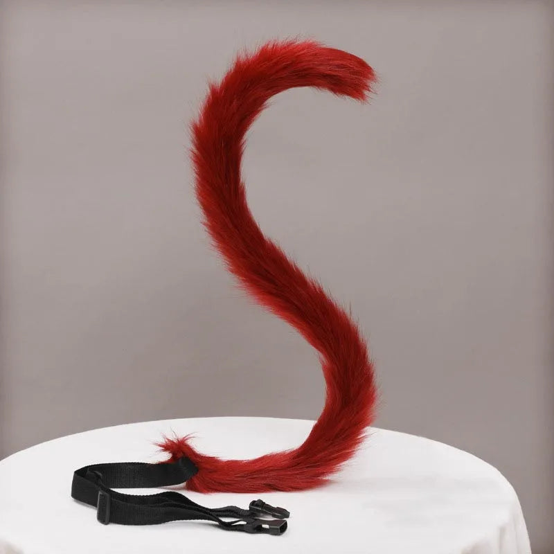Plush Cat Ears Headband & Tail Set - Realistic Lolita Cosplay Accessories, Handmade Animal Ears for Halloween & Kawaii Costumes