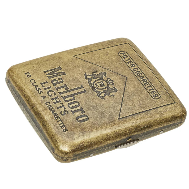 Retro Cigarette Case - Portable 20-Capacity Metal Cigarette Storage Box & Smoking Accessory