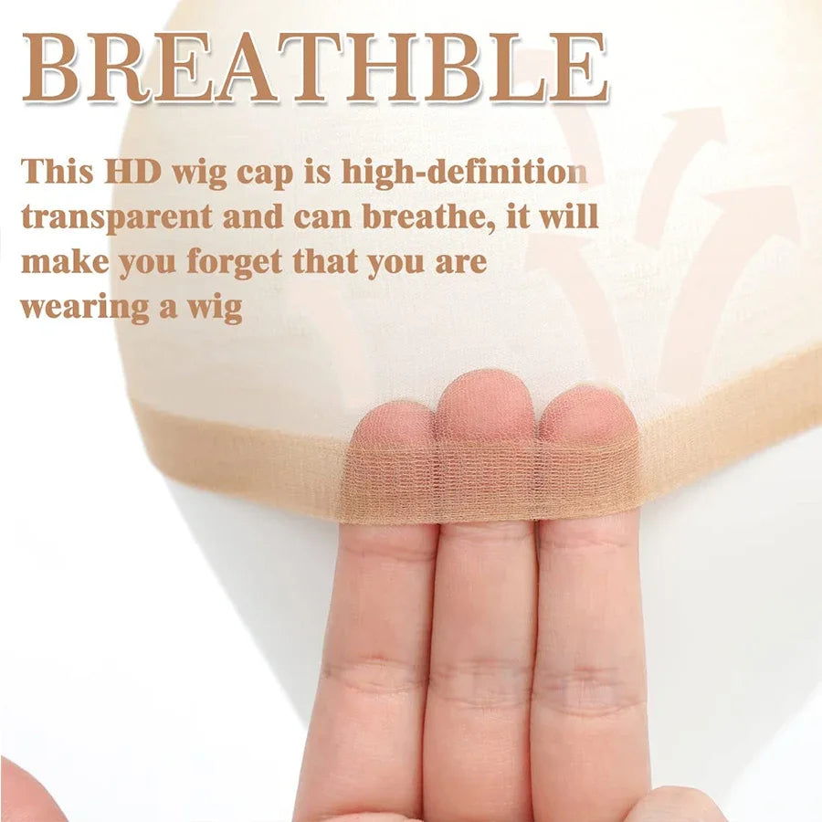 HD Wig Cap – High-Quality Transparent Nylon Stretch Lace Front for Women & Men, Light Brown