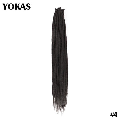 YOKAS Handmade Dreadlock Extensions - Synthetic Crochet Braided Hair 24 36 Inch Long Faux Locs for Women