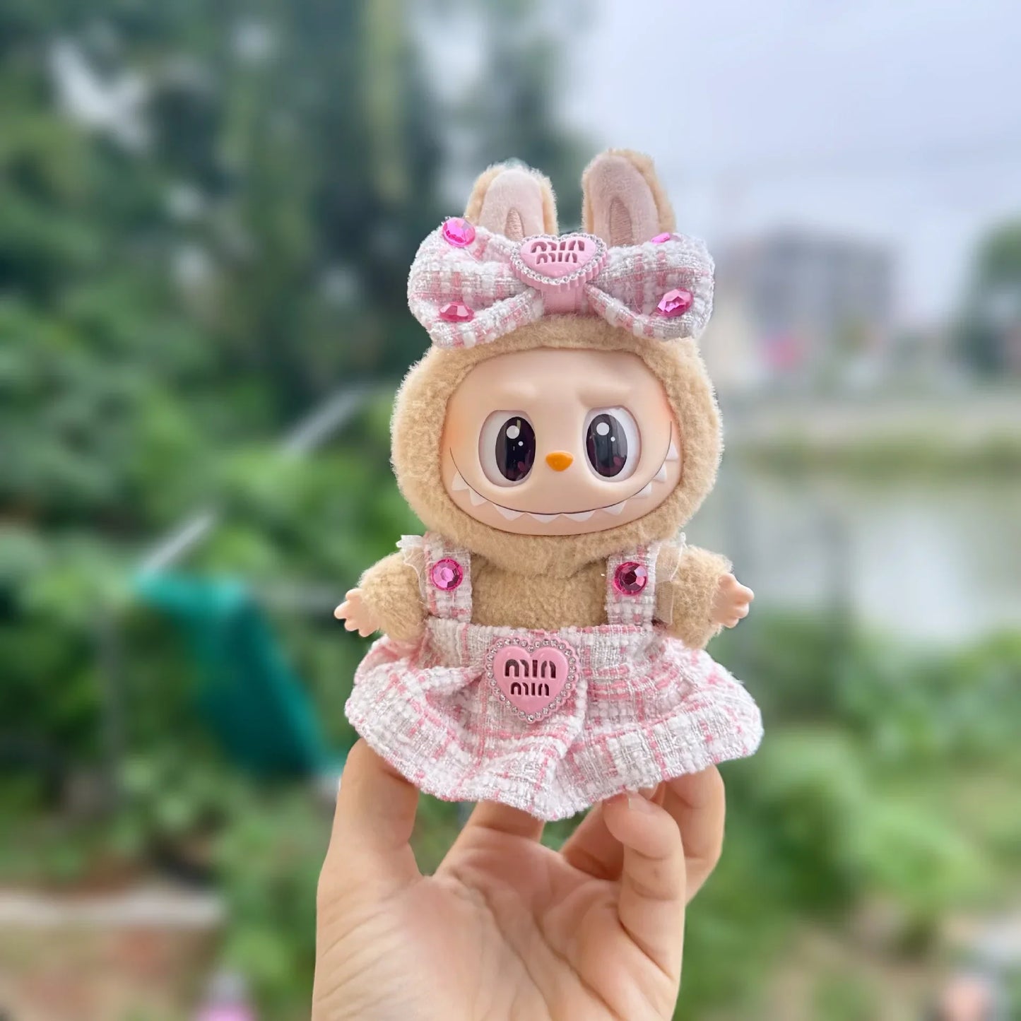 17cm Mini Plush Doll Clothes – Korea Kpop Exo Labubu Idol Suit Outfit Accessories, Doll Clothing Gift (Clothes Only)