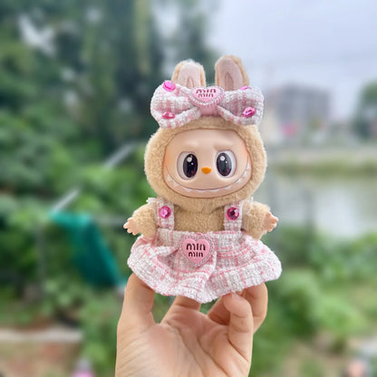 17cm Mini Plush Doll Clothes – Korea Kpop Exo Labubu Idol Suit Outfit Accessories, Doll Clothing Gift (Clothes Only)