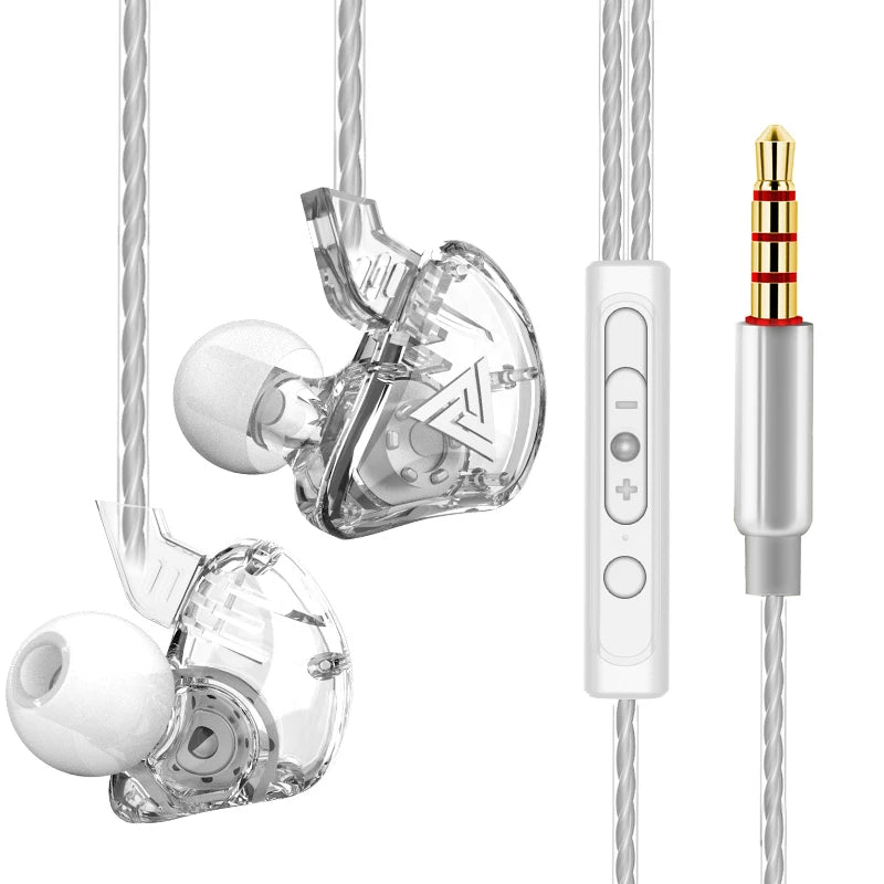QKZ AK3 Wired Earphones - HiFi Bass Headphones with Microphone for Gaming, Sports & Music