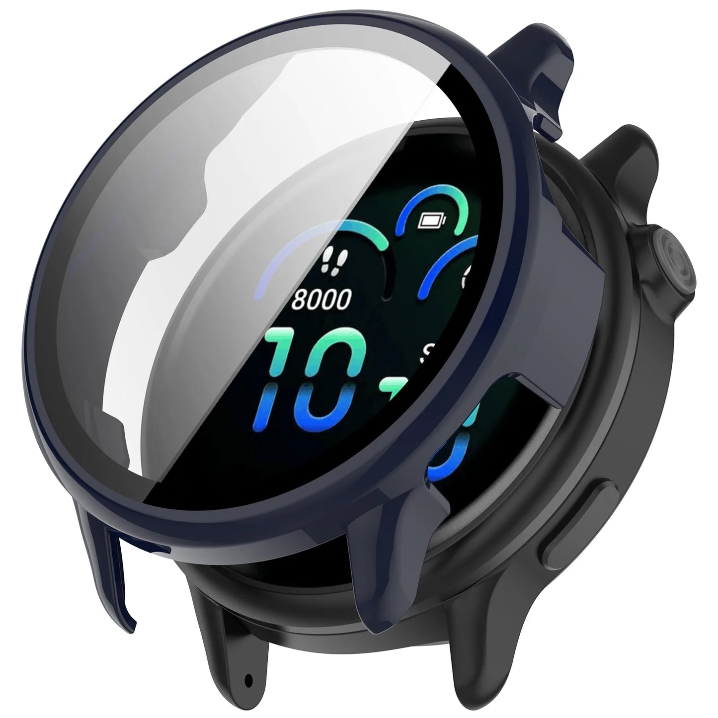 Tempered Glass Screen Protector + Case for Garmin Vivoactive 6 – All-Around Hard Bumper Cover