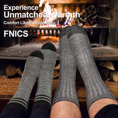3 Pairs Merino Wool Crew Socks | Thermal Warmth for Men & Women, Ideal for Winter Work, Hiking, Running & Outdoor Sports