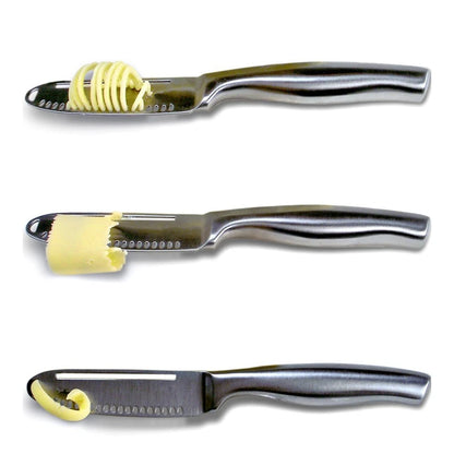 Stainless Steel Butter Knife with Holes: Versatile Cheese & Dessert Cutter - Multi-Purpose Kitchen Tool for Toast, Jam, and Cream
