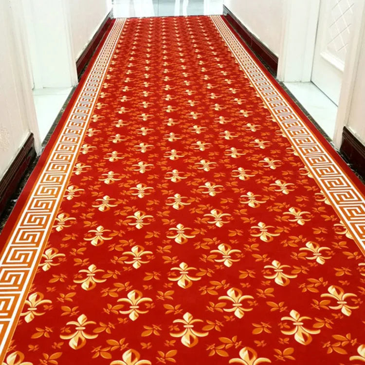 Luxury Classical Corridor Rug — Crystal Velvet Soundproof Washable Carpet for Villa & Hotel Hallway