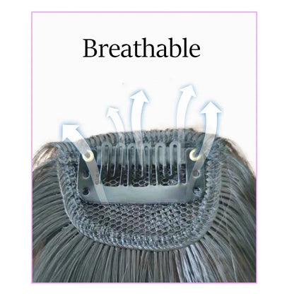 Synthetic Invisible Air Bangs Hair Extensions – Fake Front Fringe Hairpiece, Black & Brown Clip-In Bangs for Women