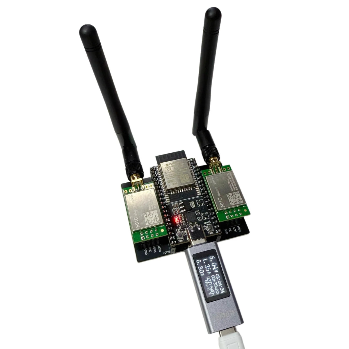 NRF24L01 High-Power Wireless Module Kit - ESP32 DevKitC, E01C & 5V 2A Power Supply for 2.4GHz Testing