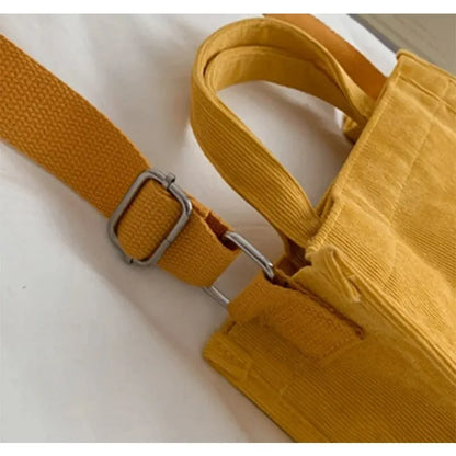 Rilibegan Shoulder Bag for Women - New Style Simple Corduroy, Large Capacity, Small Square Handbag, Trendy and Portable
