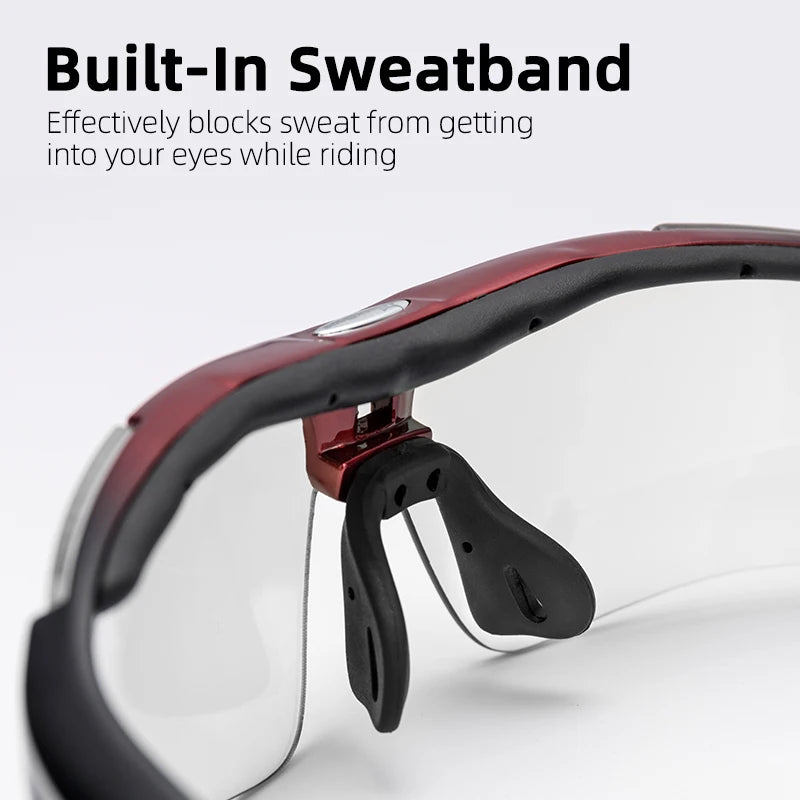 ROCKBROS Cycling Sunglasses — Polarized Photochromic MTB Sports Goggles with 5/3 Lenses